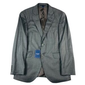 Hardy Amies Charcoal Gray Pure Wool Mens Blazer Size 42R NWT